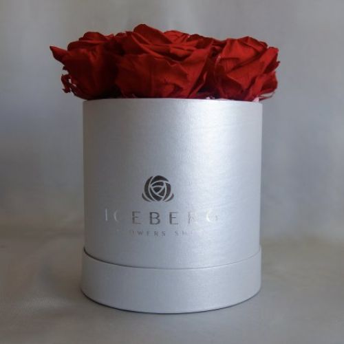 Caja pequeña de 7 Rosas Rojas